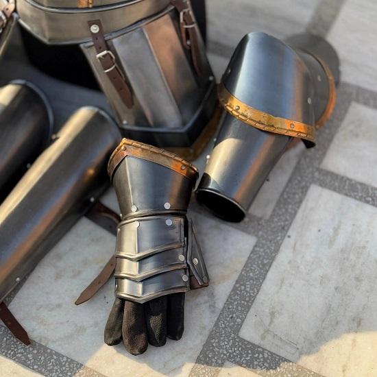 Moria Dvärg Dvärgstål Riddarrustning Kostym Helkroppsrustning Med Kyrass, Benskenor, Hjälm Cosplay Larp Helkroppsrustning