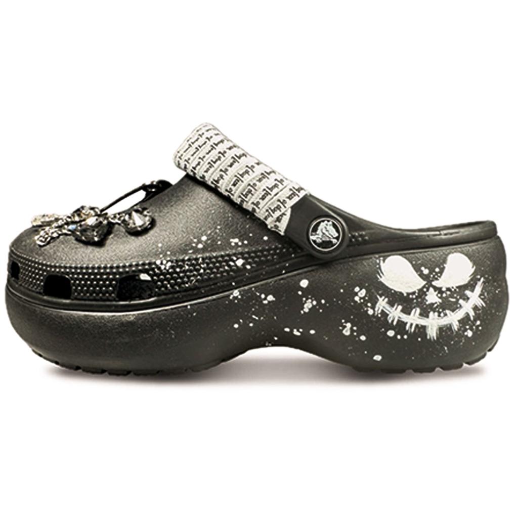 Crocs Classic Platform Clog Devil's Whisper Fashion Trend Spring and Summer Versatile Hole Shoes Women's Black Gift Box Edition