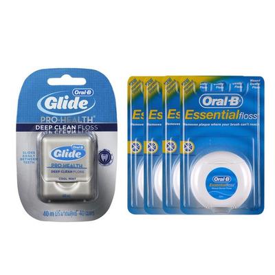 Vosková nit Oral-B 50 ml x 4 + kluzná nit 40 ml x 1, 1 sada