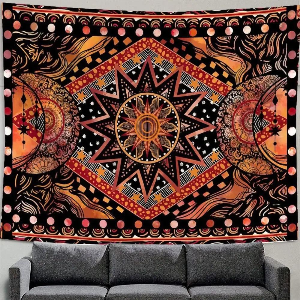 Bohemian Living Room Psychedelic Witchcraft Dorm Bed Sheet Home Decor Colorful Mandala Tapestry Wall Hanging Tapiz
