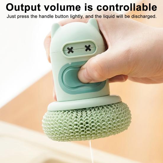 Cleaning Brush with Integrated Scrubber Powerful Decontamination Comfortable Handle Replaceable Brush Head Cleaning Scrubber Easy Dishwashing Tool
