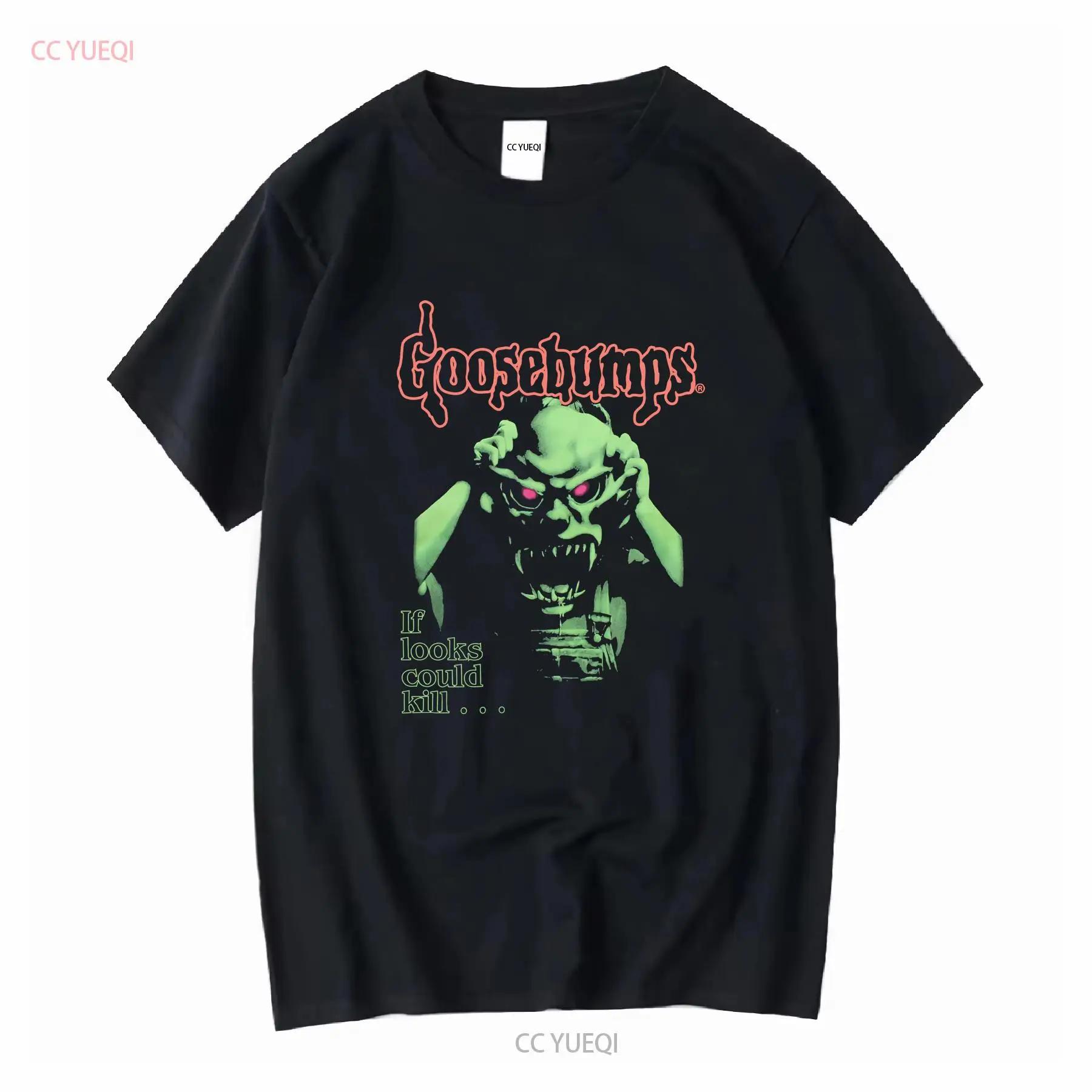 Goosebumps New Adult T Shirt If Looks Could Kill Monster Image long or short sleeves vintage Washed graphic Comfortable S разноцветный