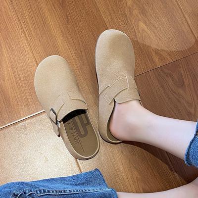 Boken Slippers Women's Outer Wear 2024 Spring and Autumn New Bag Head Half Slippers Retro Japanese Versatile Lazy One Pedal