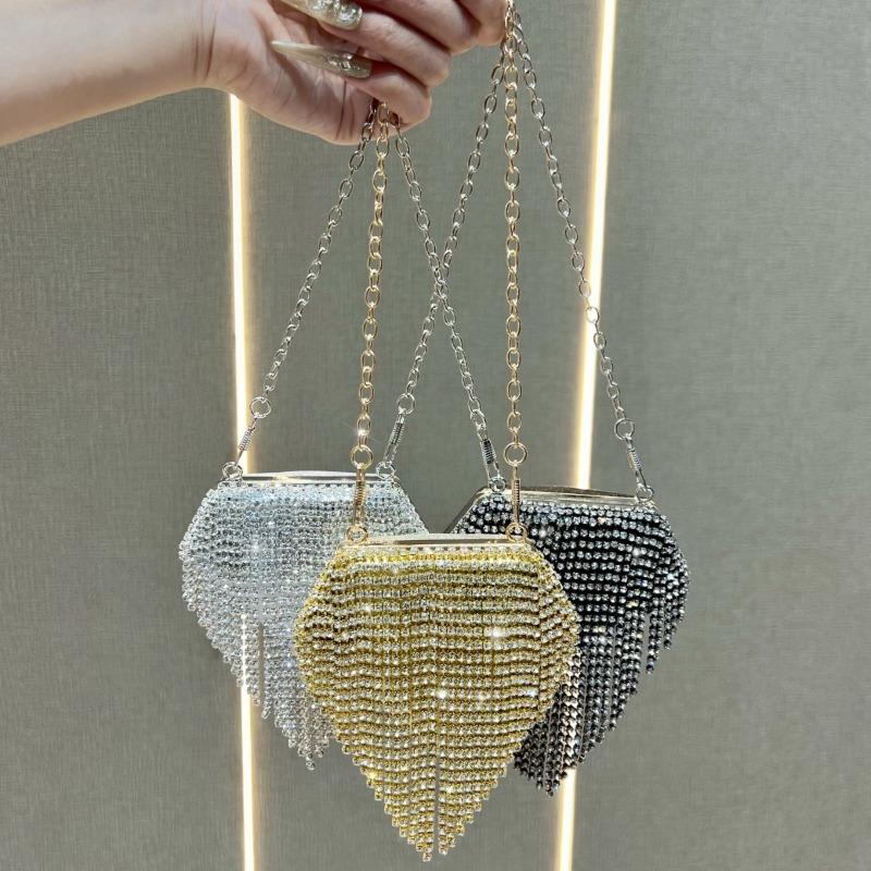 Mini Purse with Red Ribbon for Ladies, Stylish and Versatile, with Diamond Accessories Bag