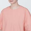 MUJI Cool Broadcloth Short Sleeve Orange Size BC2JOA4S Women's Blouse, Stripe, XL,