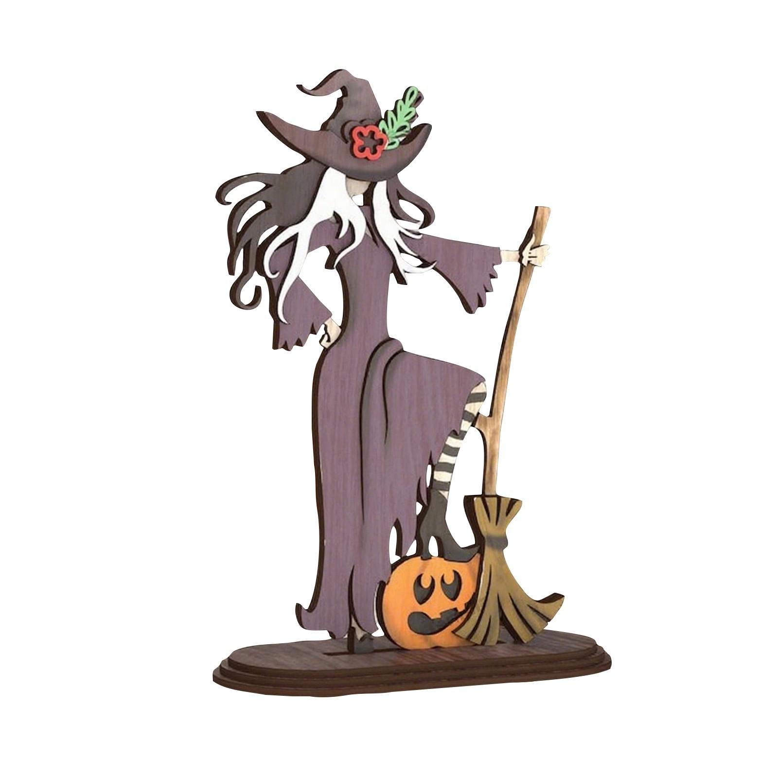 

Wooden Witch Silhouette Sign Wonderful Art Collection Halloween Indoor And Outdoor Creative Decoration Witch Doll Decoration Figurine One Size
