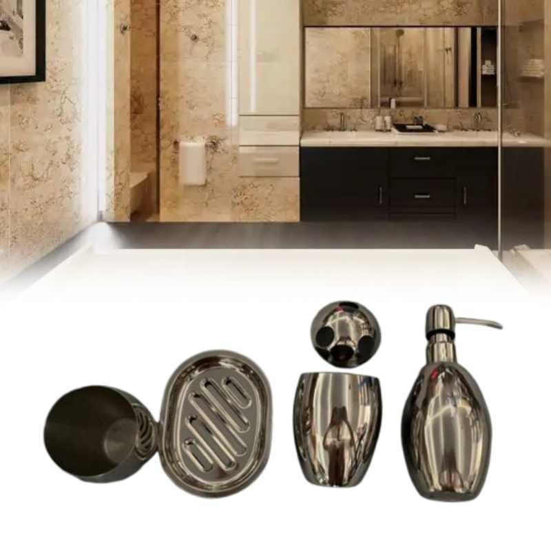 Stainless Bathroom Steel Set Storage Lotion Bottle Washbasin Cup Tool Durable