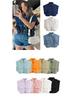 Women's Sleeveless Cardigan: Plain Color, Large Pockets, Polo Collar, Denim Top, High-Quality Feel