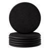 6Pcs Round Silicone Felt Coasters with Holder Heat Resistant Absorbent Drink Placemats Insulation Table Mat for Coffee Tea Cups