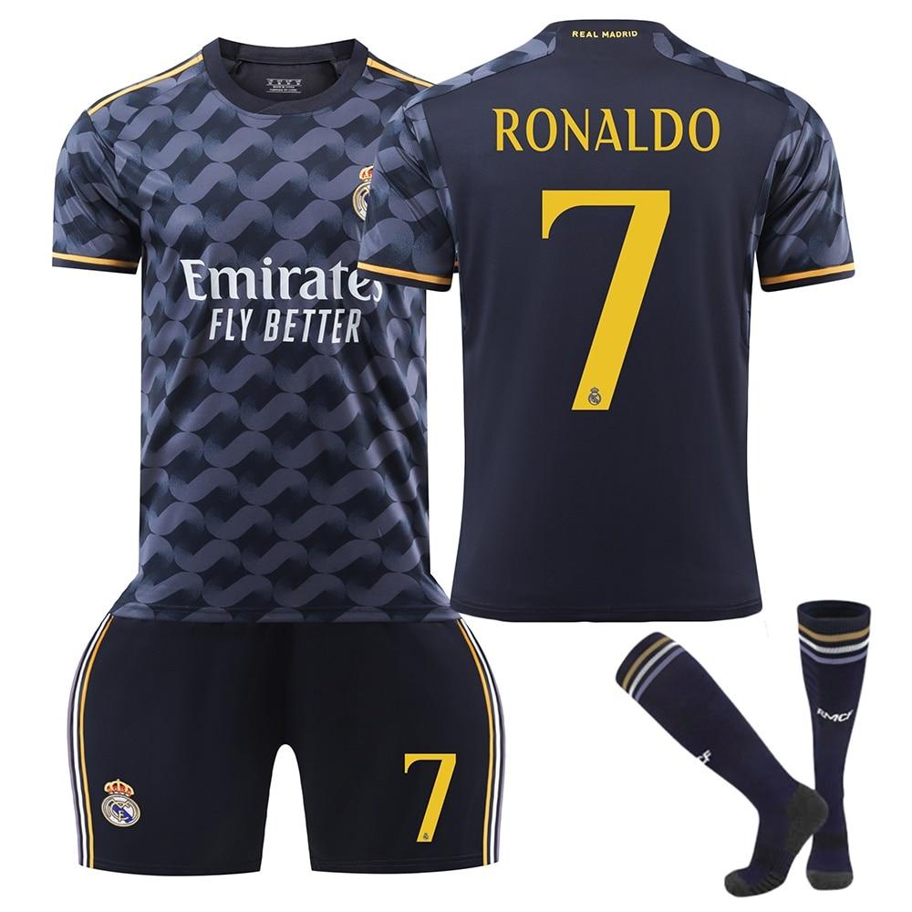 Real Madrid Ronaldo Dětský Fotbalový Dres Černý Sportovní Vybavení