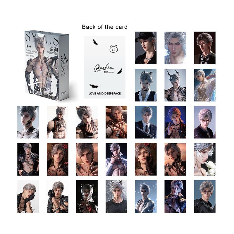 50 Pcs/Set Love And Deepspace Game Laser Lomo Card Caleb Sylus Zayne Xavier Characters Hd Photocard Fans Collection Cards