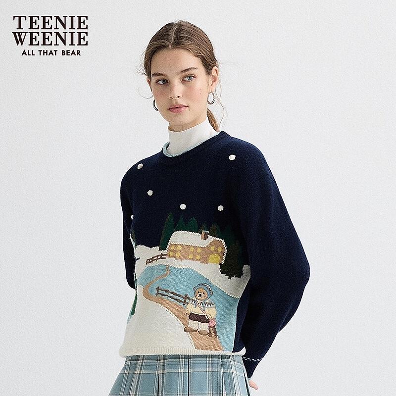 Teenie Weenie Women's Bear Intarsia Knit Sweater