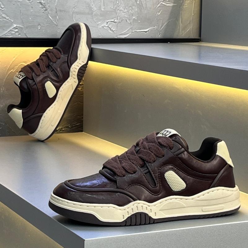 New high-end low-top board shoes in autumn and winter, comfortable casual shoes with leather surface xpq