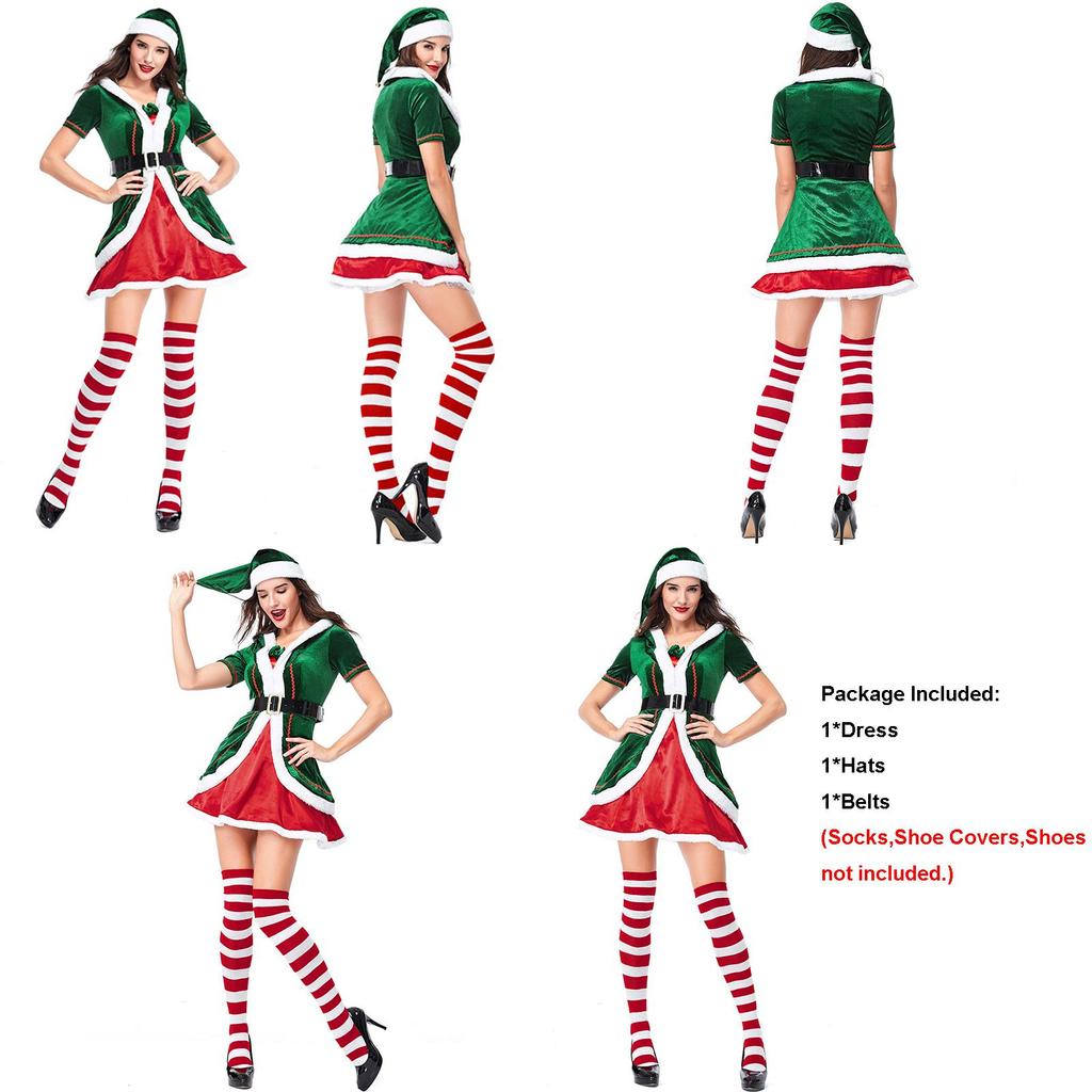Stylish And Durable Adult Santa's Helper Elf Costume For Holiday Fancy Dress