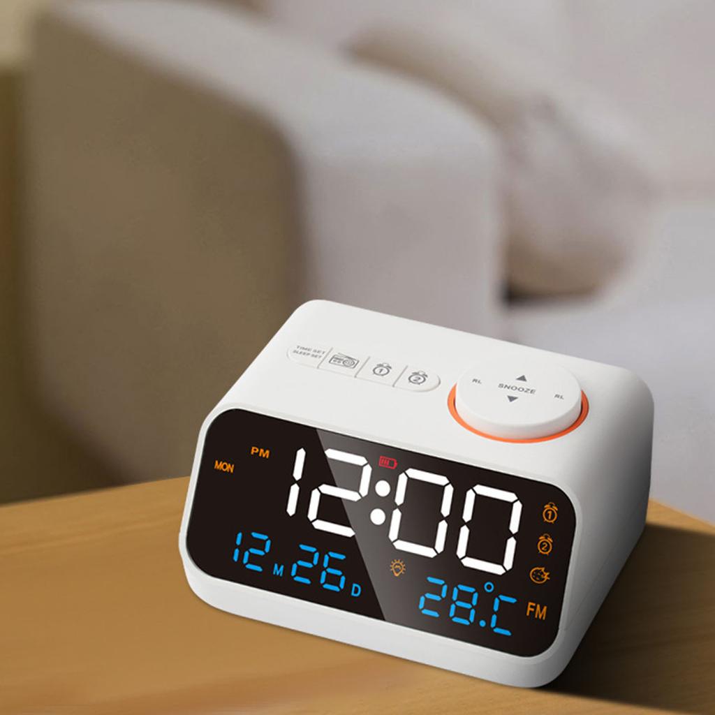 Alarm Clock Radio Multifunctional LED Music Timing Rechargeable FM Radio Alarm Clock for Home