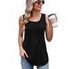 Women's Crew Neck Sleeveless Basic Top Regular Fit Casual Tank Solid Color