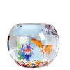 Transparent Round Glass Fish Tank for Office or Living Room - Small Desktop Aquarium for Goldfish or Turtles