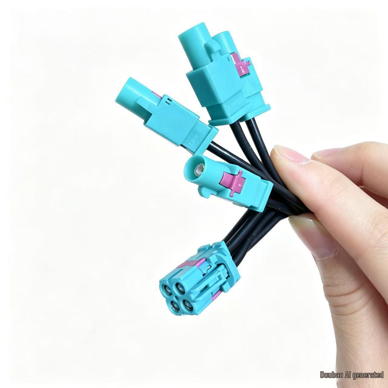 TE Mini - 4-в-1 FAKRA Папа LVDS, Панорамное Изображение и Мини Жгут Проводов 20 cm