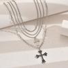 Hip-hop necklace European and American jewelry multi-layer stacking cross pendant necklace women's high-end collarbone chain