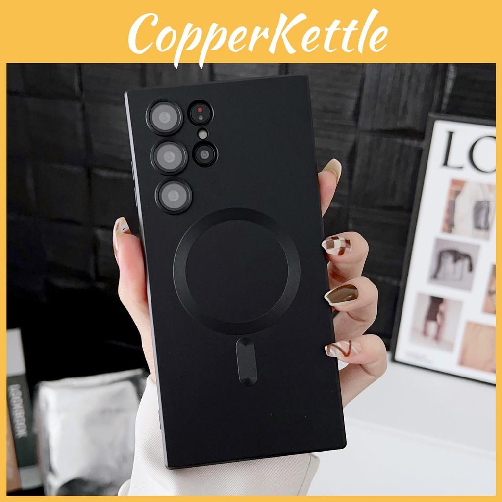 Charge Wireless Magnetic Phone Case With Lens Protection For Samsung S21 Ultra