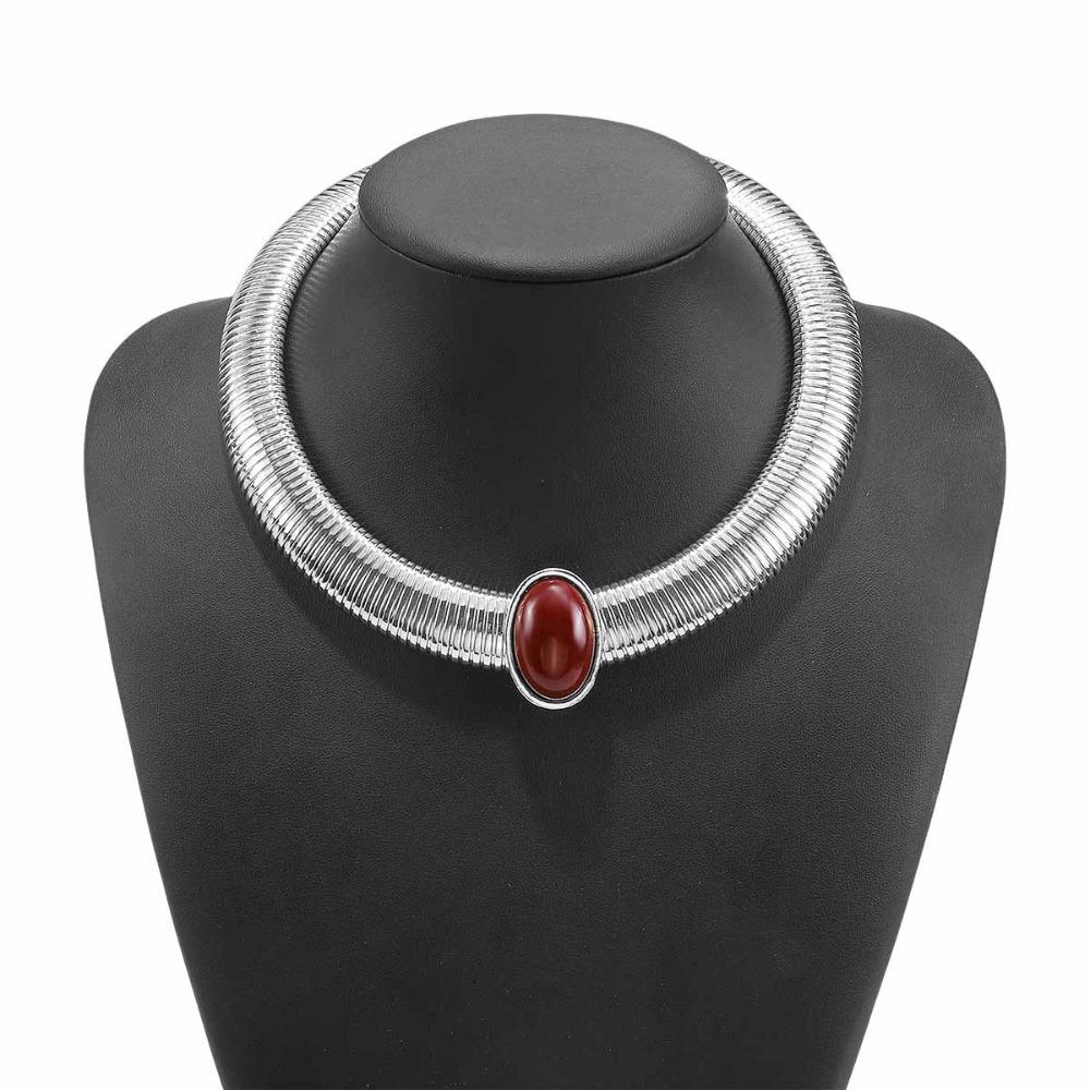 Gold Chunky Choker Necklace Vintage Exaggerated Collarbone Chain Simple Chunky Chain Necklace  Gift Style 4