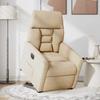 Recliner Chair with Lift Assist Electric Cream Microfiber Fabric