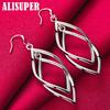 925 Sterling Silver Geometric Surround Twist Drop Earrings Jewelry