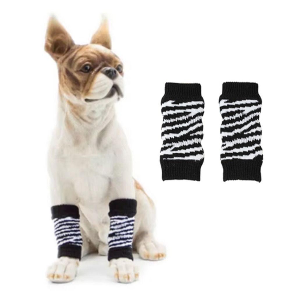 4pcs/set Warm Dog Leg Sleeves Elastic Dog Leg Socks Pet Accessories Pet Knee Pads  for Four Seasons