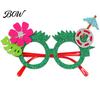 Summer Party Sunglasses Hawaiian Tropical Glasses, Glitter Felt Beach Pool Eyeglasses, Novelty Glasses for Kids Adults Ocean Luau Style Eyewear Photo