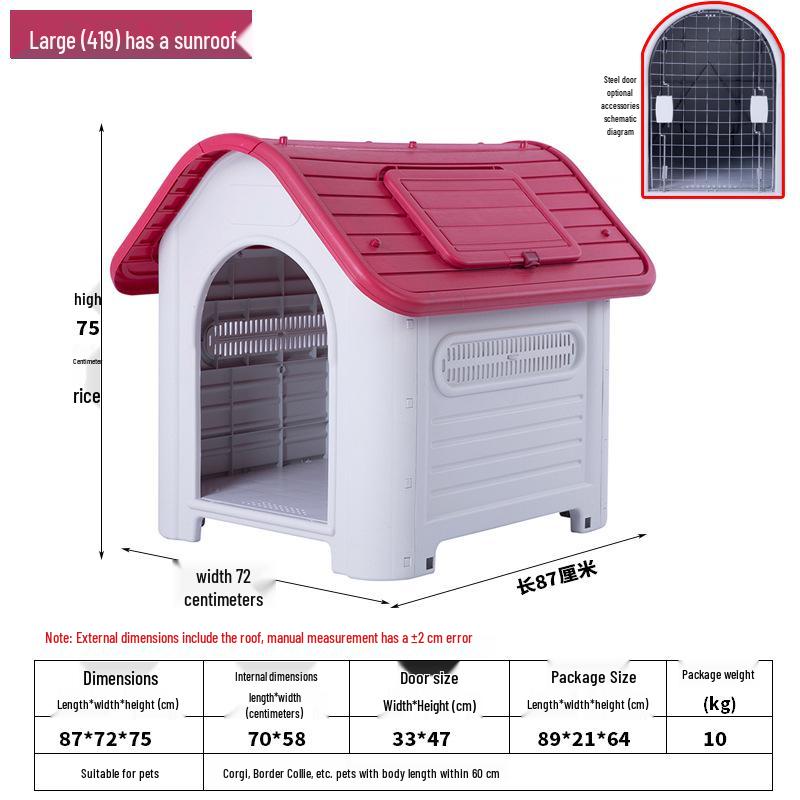 All-Season Waterproof Outdoor Dog House for Small To Large Dogs