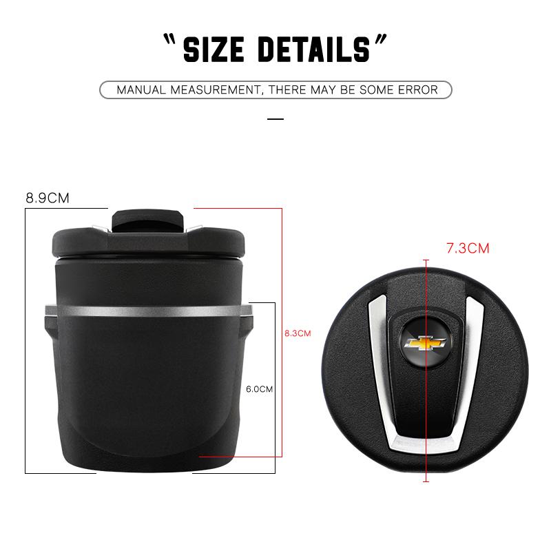 Car LED Ashtray Garbage Coin Storage Cup Accessories For Chevrolet Cruze Sonic Silverado Trax Camaro Corvette Bolt Z71 Sail SS