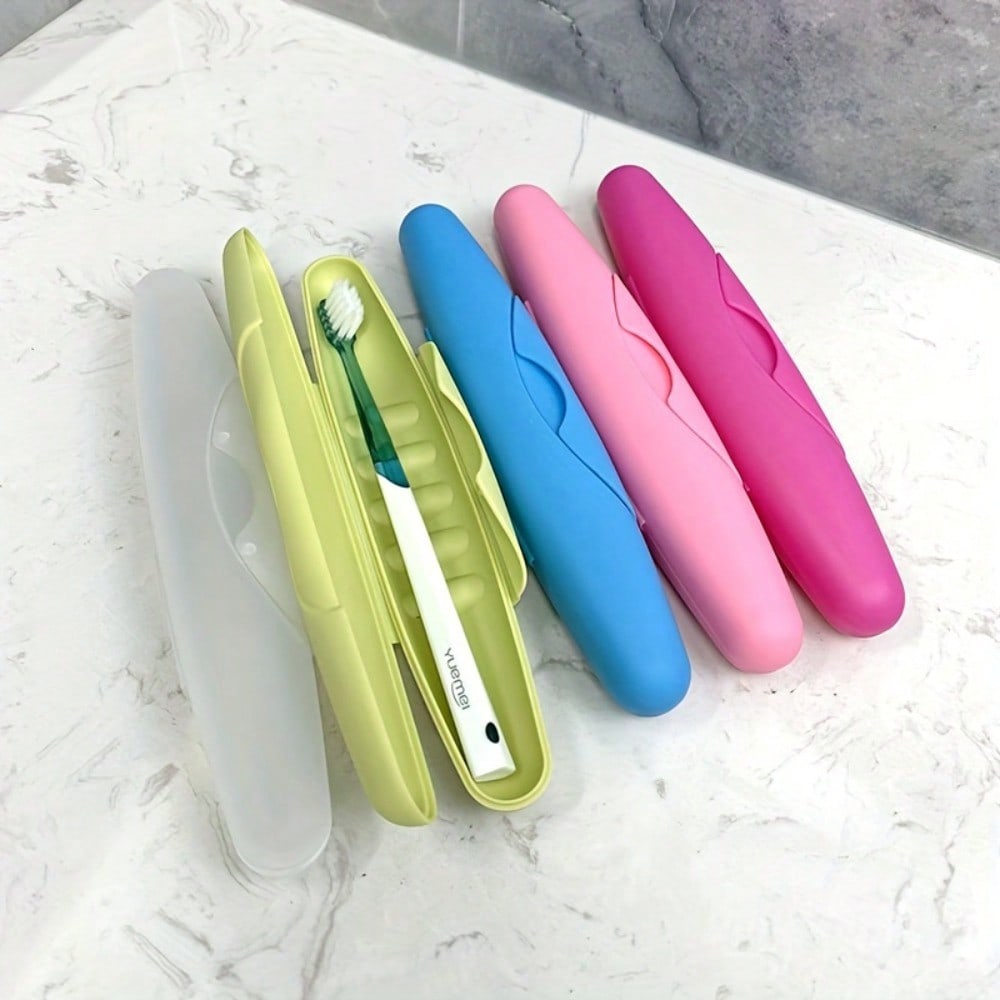 A Single Portable Toothbrush Case That Is Dust-Proof, Made Of Plastic, Designed For Daily And Travel Use, Suitable For Bathroom Storage