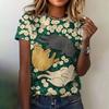 Abbigliamento Donna Stampa Gatto Anime Girocollo Manica Corta Estivo Ampio Casual Top Appuntamento Elegante