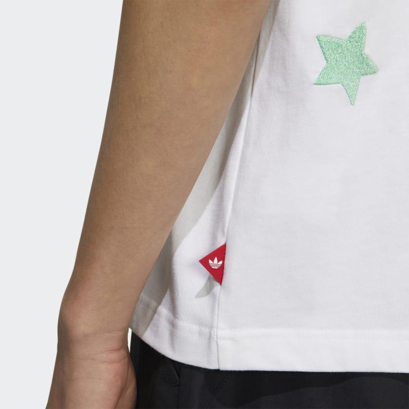 Adidas Originals Cartoon Bear Print Short Sleeve Crew Neck T-Shirt Unisex Tops White HP0119