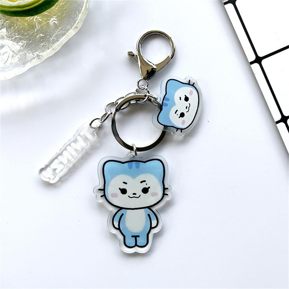 3PCS KPOP ITZY Acrylic Double-sided Keychain Twinzy Cartoon Keyring Yeji Lia Ryujin BORN TO BE World Concert Fans Collection