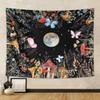 1pc Moonlight garden tapestry, moon flower tapestry, colorful plant tapestry