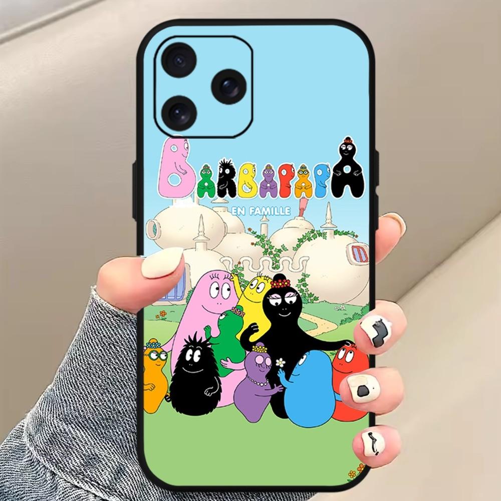 Cartoon Barbapapa Telefon Fall Für Samsung S20 S21 S22 S23 S24 Hinweis 20 4G 5G Plus Ultra Schwarz weiche Shell