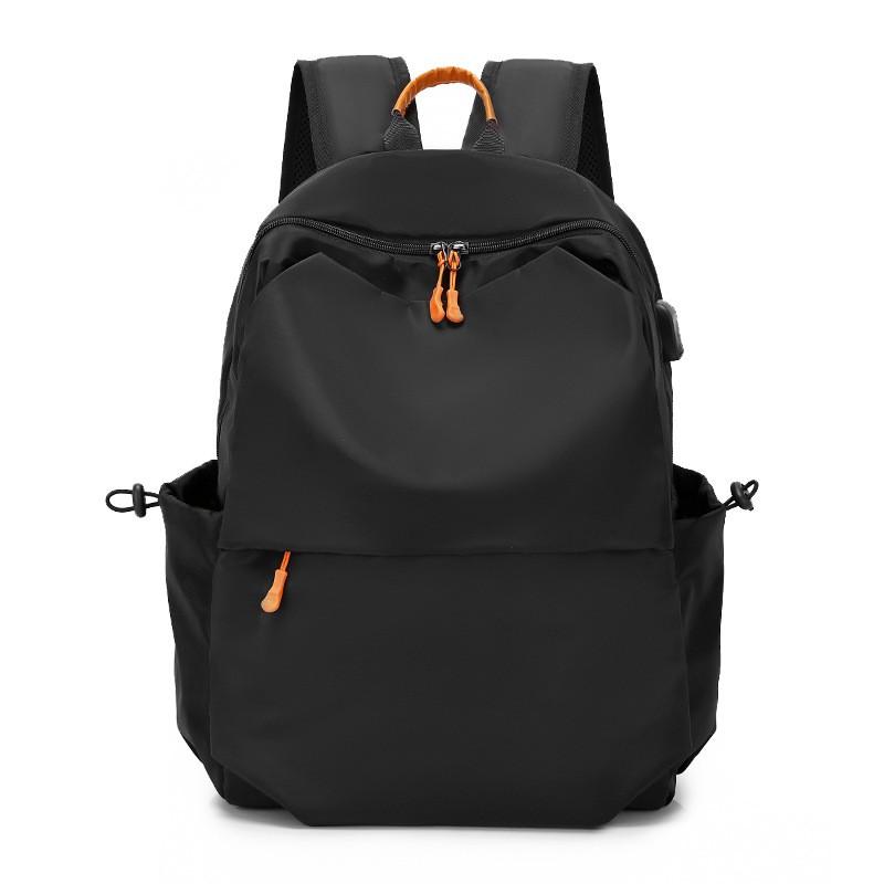 Large Capacity Laptop Backpack Men Women 15-inch Computer Bag Water-Resistant Nylon School Bookbag Students Black