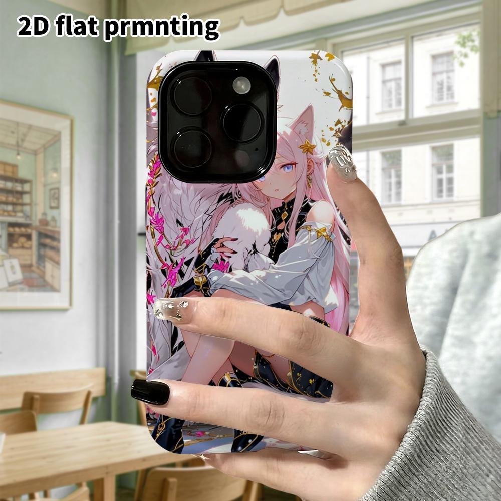 Phone Case: 2D Flat Design Suitable for iPhone 18, 17, 16, 15, 14, 13 Pro Film Protective Case, Couple Style, 2D Anime, Christmas and Halloween Gift