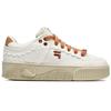 Fila Fusion Stack Cake Thick Sole Shock Absorption Low Top Skate Shoes Women Sneaker White Brown T12W232201FGB