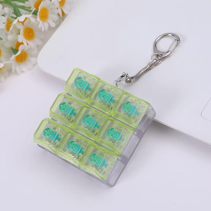 Tetris Light-Up Decompression Keychain Pendant - Nine-Grid Button Toy