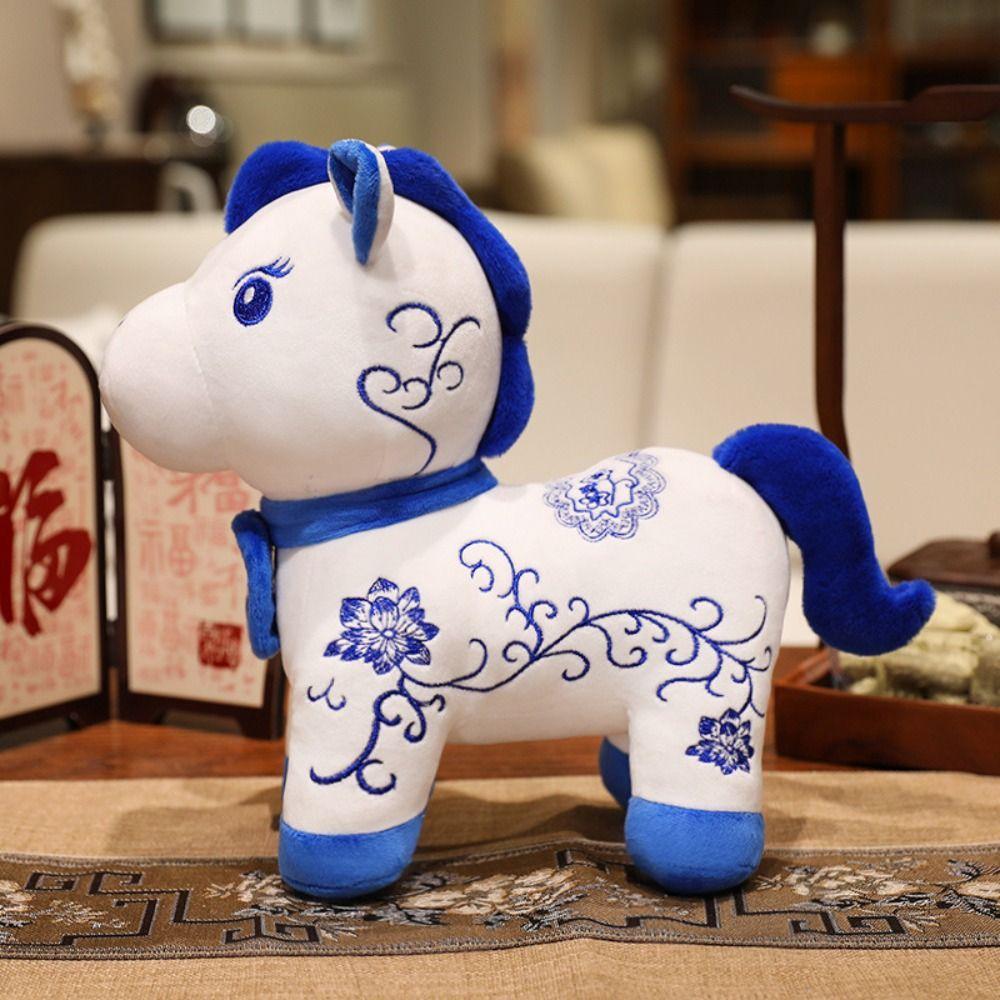 Funny Plush Horse Mascot Dolls 20cm Zodiac Pony Figurine Toy Chinese New Year Doll  Birthday Gift