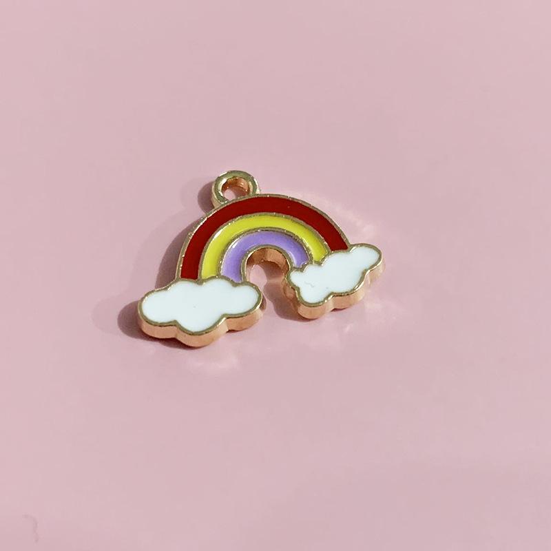 Alloy Drip Pendant Rainbow Cloud Diy Alloy Jewelry Accessories Headgear Earrings Rubber Band Earrings