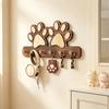 Wall Hook with Dog Paw Shape Key Holder Wood with Anti-Rust Metal Hooks Organizer for Keys Pet Leashes Scarves Small Items