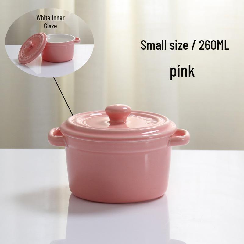 Ceramic Steamed Egg Custard Bowl with Lid for Baby and Desserts