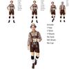 Vibrant Oktoberfest Clothing Men Fawn Print Khaki Plaid Suit For Fun Costume Parties