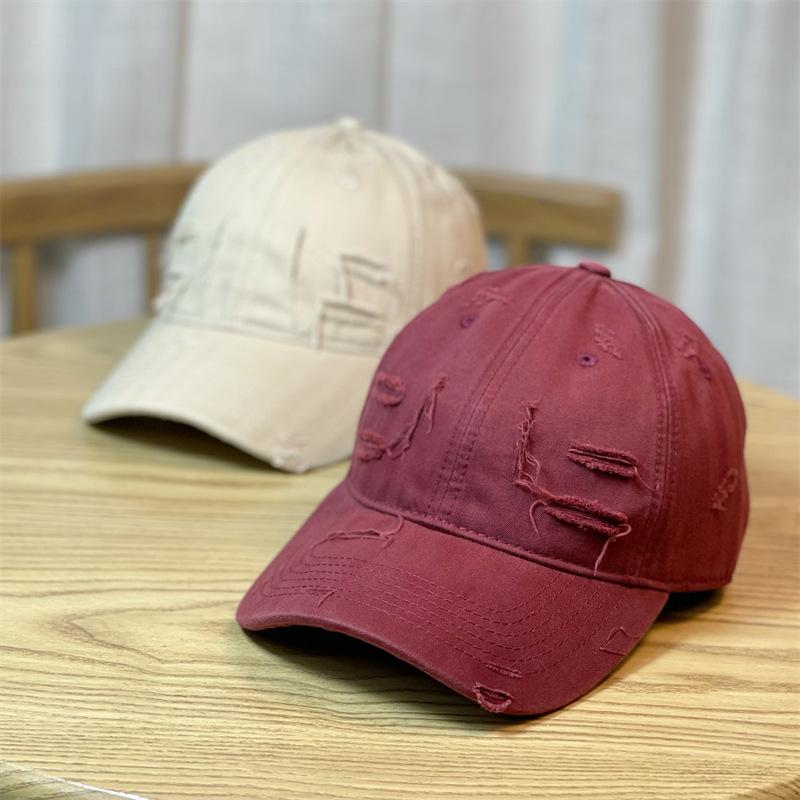 Distressed Hole In The Wall Baseball Hats for Men and Women Trendy Personalized and Versatile Soft Top Lightweight Cap