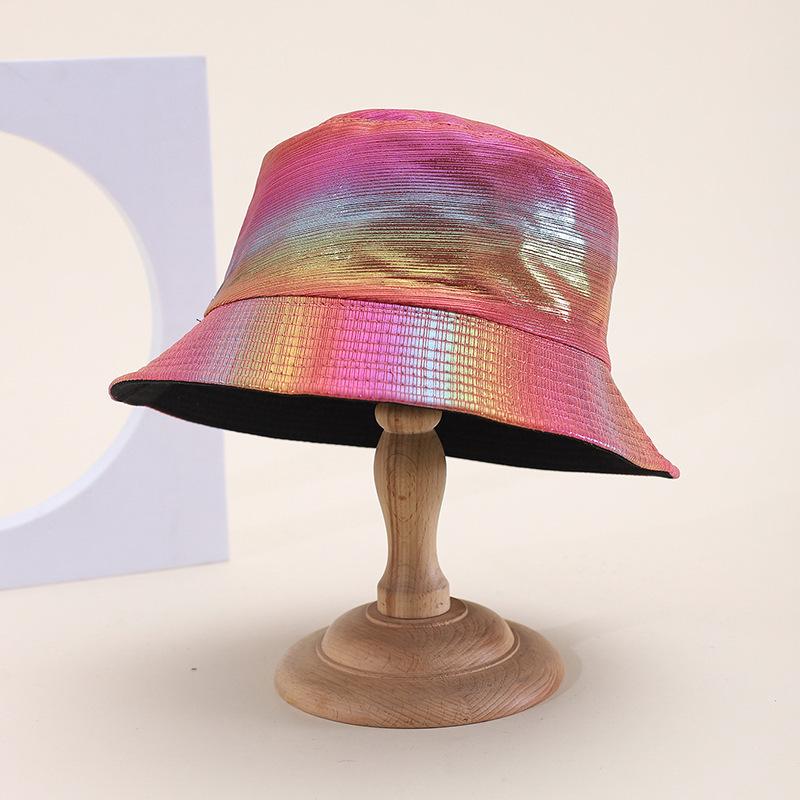New big head circumference bucket hat women spring and autumn sunscreen sunshade show face small PU basin hat fashion bucket hat