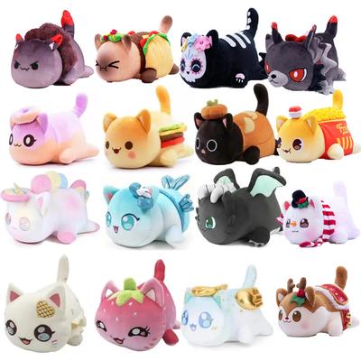 Cat Plush Toy Soft Meemeow Stuffed Donut Cat Plushes Kawaii French Cheeseb Fryurger Food Plush Doll Christmas Gifts