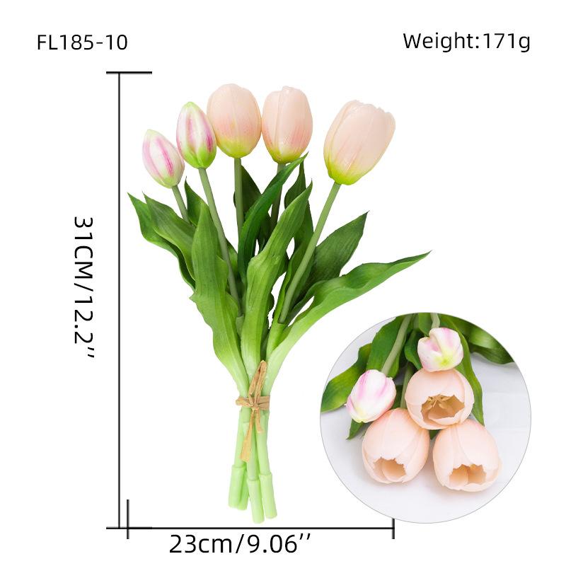 

Имитация букета тюльпанов из 5 головок, искусственный букет тюльпанов на ощупь как мягкая резина, скандинавское украшение для дома, искусственное цветочное украшение